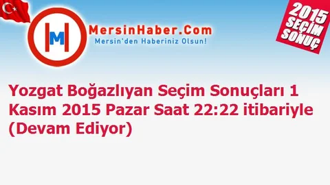 Yozgat Boğazlıyan Seçim Sonuçları 1 Kasım 2015 Pazar Saat 22:22 itibariyle (Devam Ediyor)