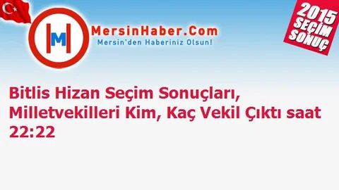 Bitlis Hizan Seçim Sonuçları, Milletvekilleri Kim, Kaç Vekil Çıktı saat 22:22