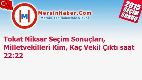 Tokat Niksar Seçim Sonuçları, Milletvekilleri Kim, Kaç Vekil Çıktı saat 22:22