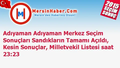 Adıyaman Adıyaman Merkez Seçim Sonuçları Sandıkların Tamamı Açıldı, Kesin Sonuçlar, Milletvekil Listesi saat 23:23