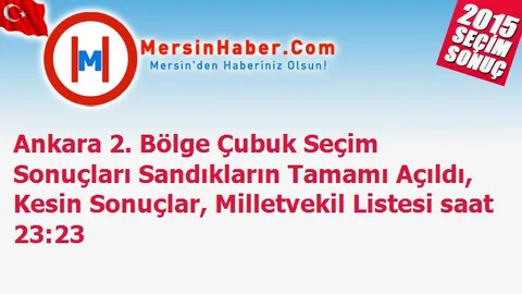 Ankara 2. Bölge Çubuk Seçim Sonuçları Sandıkların Tamamı Açıldı, Kesin Sonuçlar, Milletvekil Listesi saat 23:23