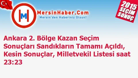 Ankara 2. Bölge Kazan Seçim Sonuçları Sandıkların Tamamı Açıldı, Kesin Sonuçlar, Milletvekil Listesi saat 23:23