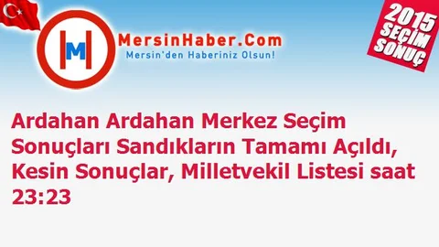 Ardahan Ardahan Merkez Seçim Sonuçları Sandıkların Tamamı Açıldı, Kesin Sonuçlar, Milletvekil Listesi saat 23:23