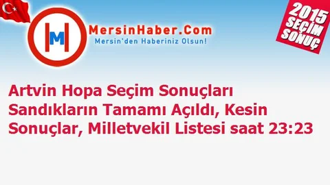Artvin Hopa Seçim Sonuçları Sandıkların Tamamı Açıldı, Kesin Sonuçlar, Milletvekil Listesi saat 23:23