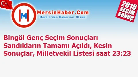 Bingöl Genç Seçim Sonuçları Sandıkların Tamamı Açıldı, Kesin Sonuçlar, Milletvekil Listesi saat 23:23