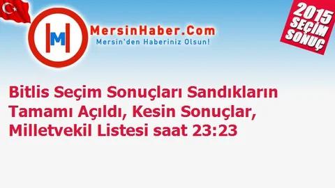 Bitlis Seçim Sonuçları Sandıkların Tamamı Açıldı, Kesin Sonuçlar, Milletvekil Listesi saat 23:23