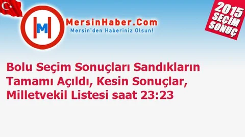 Bolu Seçim Sonuçları Sandıkların Tamamı Açıldı, Kesin Sonuçlar, Milletvekil Listesi saat 23:23
