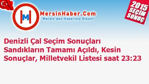 Denizli Çal Seçim Sonuçları Sandıkların Tamamı Açıldı, Kesin Sonuçlar, Milletvekil Listesi saat 23:23