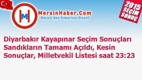 Diyarbakır Kayapınar Seçim Sonuçları Sandıkların Tamamı Açıldı, Kesin Sonuçlar, Milletvekil Listesi saat 23:23