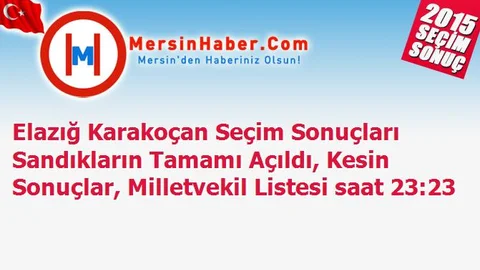 Elazığ Karakoçan Seçim Sonuçları Sandıkların Tamamı Açıldı, Kesin Sonuçlar, Milletvekil Listesi saat 23:23