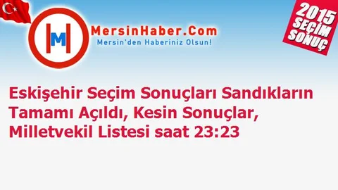 Eskişehir Seçim Sonuçları Sandıkların Tamamı Açıldı, Kesin Sonuçlar, Milletvekil Listesi saat 23:23