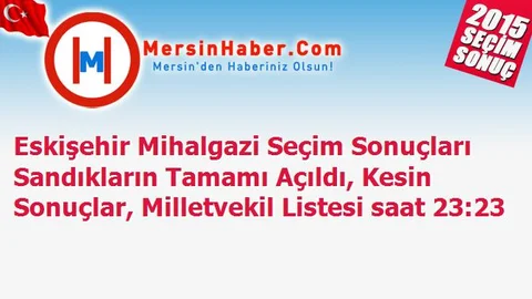 Eskişehir Mihalgazi Seçim Sonuçları Sandıkların Tamamı Açıldı, Kesin Sonuçlar, Milletvekil Listesi saat 23:23