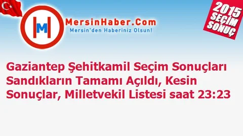 Gaziantep Şehitkamil Seçim Sonuçları Sandıkların Tamamı Açıldı, Kesin Sonuçlar, Milletvekil Listesi saat 23:23