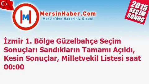 İzmir 1. Bölge Güzelbahçe Seçim Sonuçları Sandıkların Tamamı Açıldı, Kesin Sonuçlar, Milletvekil Listesi saat 00:00
