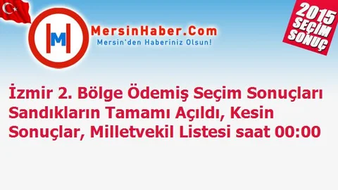 İzmir 2. Bölge Ödemiş Seçim Sonuçları Sandıkların Tamamı Açıldı, Kesin Sonuçlar, Milletvekil Listesi saat 00:00
