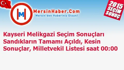 Kayseri Melikgazi Seçim Sonuçları Sandıkların Tamamı Açıldı, Kesin Sonuçlar, Milletvekil Listesi saat 00:00