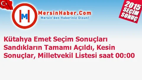 Kütahya Emet Seçim Sonuçları Sandıkların Tamamı Açıldı, Kesin Sonuçlar, Milletvekil Listesi saat 00:00