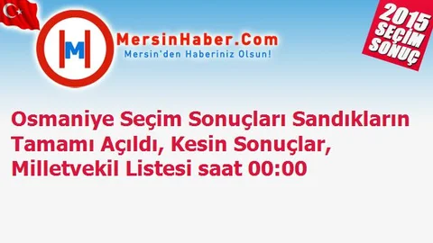 Osmaniye Seçim Sonuçları Sandıkların Tamamı Açıldı, Kesin Sonuçlar, Milletvekil Listesi saat 00:00