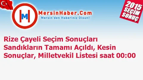 Rize Çayeli Seçim Sonuçları Sandıkların Tamamı Açıldı, Kesin Sonuçlar, Milletvekil Listesi saat 00:00