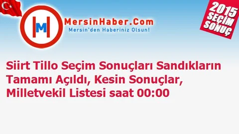 Siirt Tillo Seçim Sonuçları Sandıkların Tamamı Açıldı, Kesin Sonuçlar, Milletvekil Listesi saat 00:00