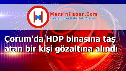 Çorum'da HDP binasına taş atan bir kişi gözaltına alındı
