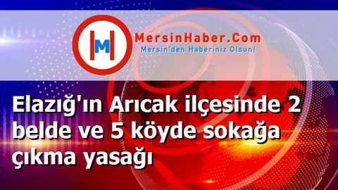 Elazığ'ın Arıcak ilçesinde 2 belde ve 5 köyde sokağa çıkma yasağı
