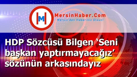 HDP Sözcüsü Bilgen ‘Seni başkan yaptırmayacağız’ sözünün arkasındayız