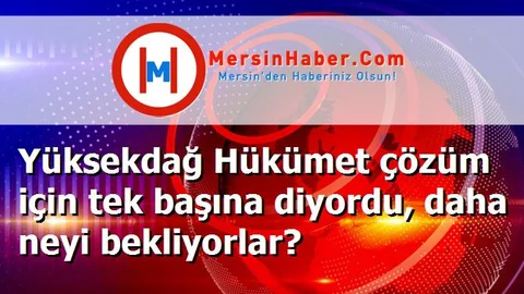Yüksekdağ Hükümet çözüm için tek başına diyordu, daha neyi bekliyorlar?