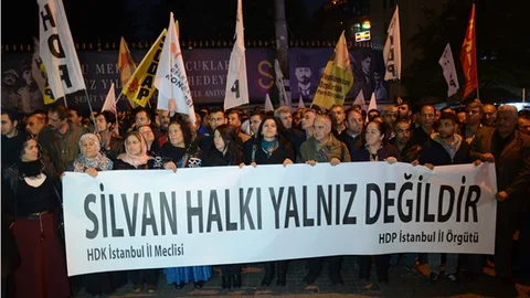HDP'den Silvan için destek eylemi