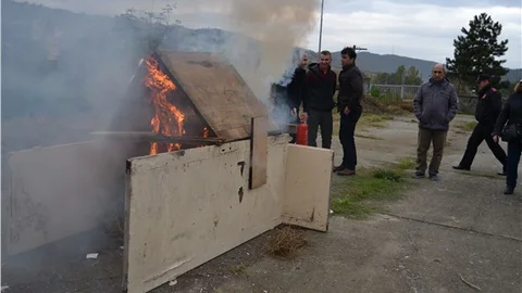 Havza TMO'da yangın tatbikatı