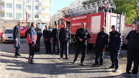 Nusaybin'de itfaiyeciler eğitiliyor