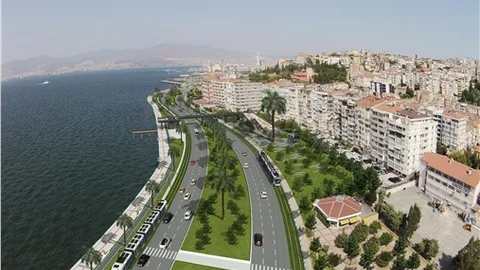 Konak Tramvayı'nın rayları çim zemin üzerine döşenecek