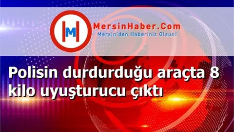 Polisin durdurduğu araçta 8 kilo uyuşturucu çıktı