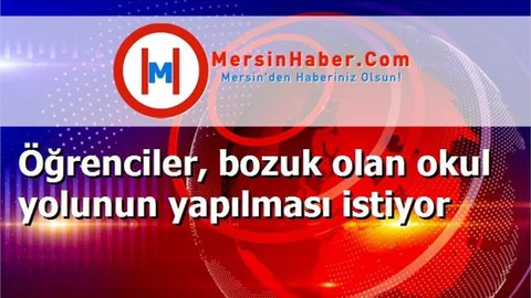 Öğrenciler, bozuk olan okul yolunun yapılması istiyor