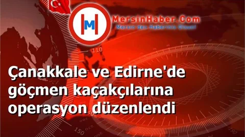 Çanakkale ve Edirne'de göçmen kaçakçılarına operasyon düzenlendi