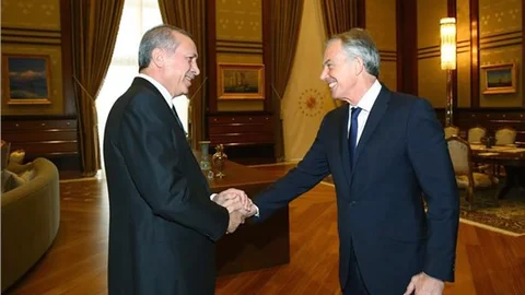 Cumhurbaşkanı Erdoğan, Tony Blair'ı kabul etti
