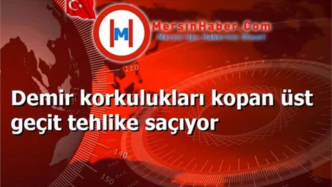 Demir korkulukları kopan üst geçit tehlike saçıyor
