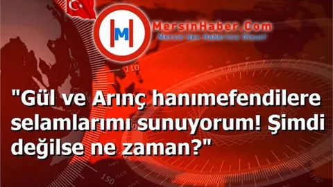 "Gül ve Arınç hanımefendilere selamlarımı sunuyorum! Şimdi değilse ne zaman?"