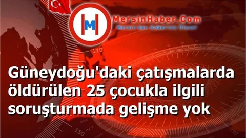 Güneydoğu'daki çatışmalarda öldürülen 25 çocukla ilgili soruşturmada gelişme yok