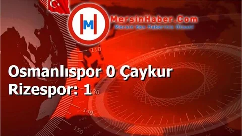 Osmanlıspor 0 Çaykur Rizespor: 1