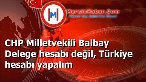 CHP Milletvekili Balbay Delege hesabı değil, Türkiye hesabı yapalım