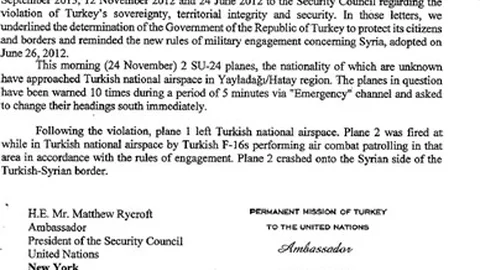 Türkiye'den BM Güvenlik Konseyi'ne düşen uçakla ilgili mektup
