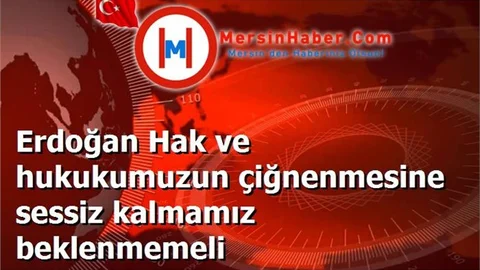 Erdoğan Hak ve hukukumuzun çiğnenmesine sessiz kalmamız beklenmemeli