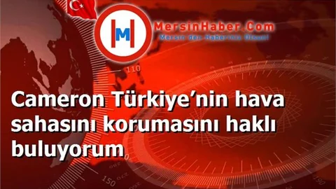 Cameron Türkiye’nin hava sahasını korumasını haklı buluyorum