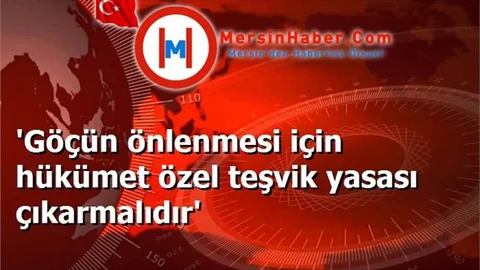 'Göçün önlenmesi için hükümet özel teşvik yasası çıkarmalıdır'
