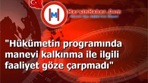 "Hükümetin programında manevi kalkınma ile ilgili faaliyet göze çarpmadı"