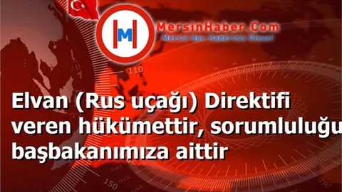 Elvan (Rus uçağı) Direktifi veren hükümettir, sorumluluğu başbakanımıza aittir