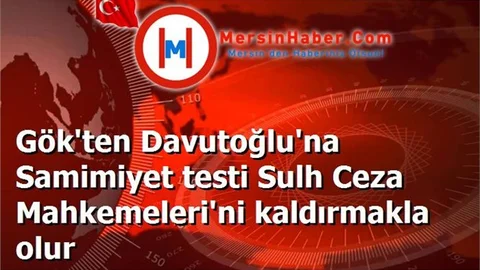 Gök'ten Davutoğlu'na Samimiyet testi Sulh Ceza Mahkemeleri'ni kaldırmakla olur