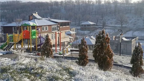 Havza, güne beyaz örtüyle uyandı