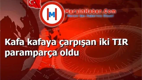 Kafa kafaya çarpışan iki TIR paramparça oldu